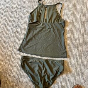 Classy but sexy - Olive Tankini with keyhole cutout swimsuit
